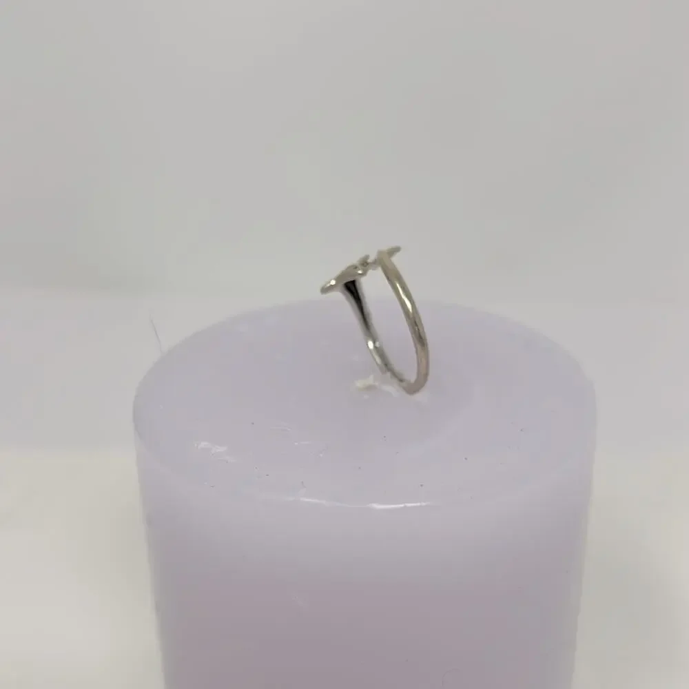 925 Dolphin/ Porpoise Wrap Around Sterling Silver Women's Ring Size 7.5